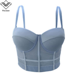 เสื้อชั้นในสตรีแบบตาข่ายรัดทรงสีขาวสำหรับขนาดพิเศษเสื้อกล้ามเสื้อกั๊กแบบสั้นยาวสำหรับงานปาร์ตี้กลางคืน