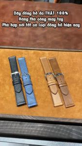 Dây đồng hồ simple handmade da bò màu đen nâu xám tan size 22/20/18mm