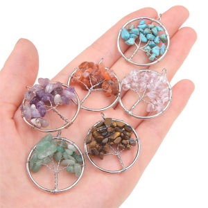 1ชิ้น30มม. คริสตัลธรรมชาติที่ไม่สม่ำเสมอหินบดจี้รูปต้นไม้สำหรับอุปกรณ์สร้อยคออัญมณีทำจากงานฝีมือแบบทำมือ