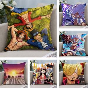 Bandai | One Piece Killer Supernova Anime Plush Pillow Cover Soft Short Plush Cushion Cover For Sofa Bedroom Home Decor Gift Decoration