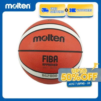 Molten B7G2000 BG Series Basketball Size 7 with 12 Panel / 2-tone Design and Premium Rubber Cover (Orange/Ivory)