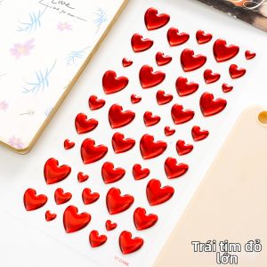 DAXIANTONGXIN | Nhãn Dán Trang Trí 3D Crystal Epoxy Hình Tim & Sao