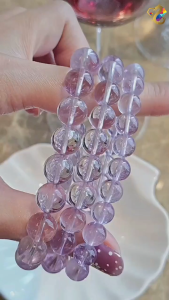 Collection Grade Champagne Lavender Amethyst Azeztulite Bracelet
