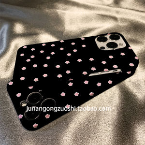 Healing Minimalist Black Bottom Flower Phone Case for iPhone 17 pro Max Apple 17 New Model 17 pro Customizable 16 pro Max Simple 16 pro Matte 16/15 Full Cover 14