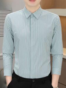 HENGYUANXIANG | Spring Autumn Anti-Wrinkle Easy Care Long Sleeve Mens Casual Shirt Trendy Checkered Button Down Standard Fit Polyester Blend