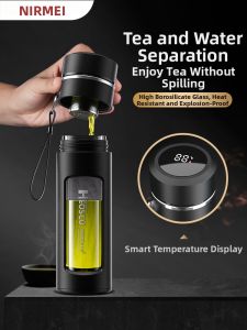 Portable Durable Insulated Heat-Resistant Glass Tea Water Separation Cup