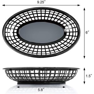 UNICE Oval Fast Food Serving Tray Basket Fried Food Basket Plastic Use For Fruit Basket Vegetable Fried Chicken Burger Fries