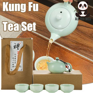 Kung Fu Tea Set Black Tea Green Tea Tea Making Tools Celadon Can Be Used by Outdoor Home Beautiful and Gift Giving