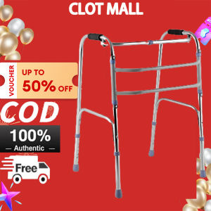 CLOT MALL IN STOCK Walker for Elderly Adult Foldable Stainless Steel Walking Aid Adjustable Lightweight Multifunctional Adult Walker