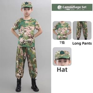 MENGGONGMIQI | Kids Camouflage Outdoor Military Training T-shirt Set