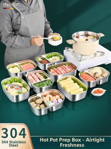 HUYO | 304 Stainless Steel Camping Food Preparation Box