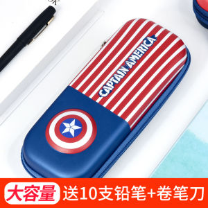 Disney Large Capacity Pencil Case Student Stationery Bag Captain Iron Man EVA Multifunctional Pencil Box for Boys And Girls Primary School
