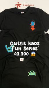 Kidzclusive - Black Tees Print "FUN SERIES" | Kaos anak laki laki | Baju anak laki laki | kaos oversize anak | kaos hitam anak | kaos band anak | kaos anak 1 tahun | kaos anak 2 tahun | kaos anak laki laki 3 tahun