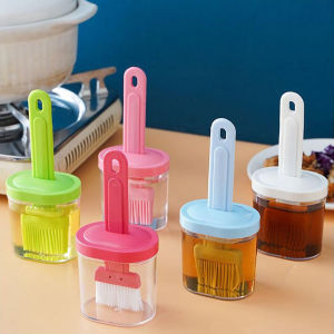 Talao Oil Bottle with Brush Silicone Oil Brush BBQ Barbecue Oil Dispenser Baking Brushes Honey Oil Bottle Brush