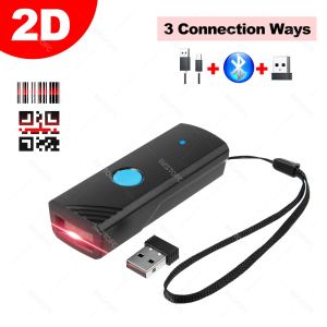 3-in-1 Wireless Bluetooth USB Barcode Reader Small Pocket 1D 2D Scanner Devices for Tablet/Phone/Computer POS Machine
