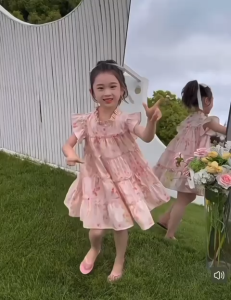 dres impor anak perempuan lengan pendek usia 0-4 tahun