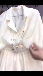 L_ Set công sở thiết kế đồ nữ thanh lịch set áo cổ vest tay dây rút Tơ Crep khuy tim mix quần kèm đai