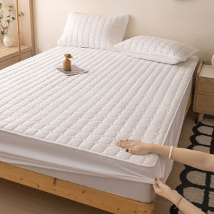 100% Waterproof Mattress Cover Quilted Cotton Mattress Pad Fitted Bed Sheet Mattress Protector Garterized Bed Cover
