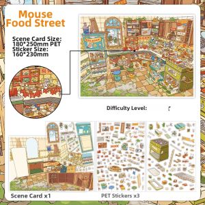 3D Large Miniature House Scene Stickers