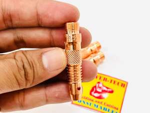 2 CÁI: [ LOẠI DÀY ĐỒNG ĐỎ ] Vỏ Kẹp Kim Tig  Thoát Khí dùng cho Mỏ Hàn TIG WP26 WP18  đủ size f1.6 f2.4 f3.2mm