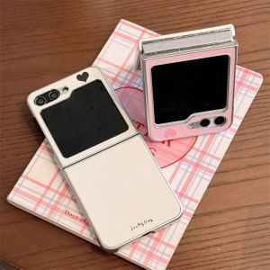 เคสโทรศัพท์ Samsung Z Flip7 Z Flip6 Z Flip5 แบบพับได้ ปกป้องเต็มจอ ดีไซน์น่ารัก สไตล์เกาหลี สำหรับผู้หญิง