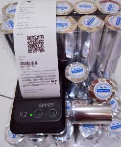 Kertas printer thermal ukuran 58x40mm paket 10 roll untuk mesin printer bluetooth ukuran 58mm