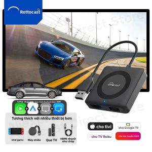 Bộ Chuyển Đổi Không Dây CarPlay Android Auto Ottocast Car TV Mate Pro Max Cho Fire TV Stick Bộ Chuyển Đổi CarPlay Có Dây OEM