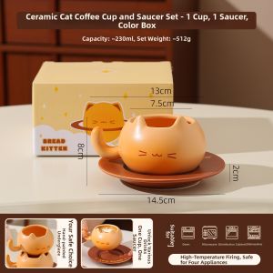 Cute Cat Design High-Quality Ceramic Coffee Cup