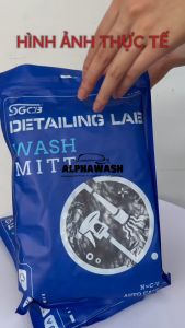 Găng Tay Rửa Xe Ô Tô Sợi Microfiber Mền Mịn Giữ Và Tạo Bọt Chống Mài Mòn Và Bền SGCB 21x 25CM ( Màu Xám) Alphawash