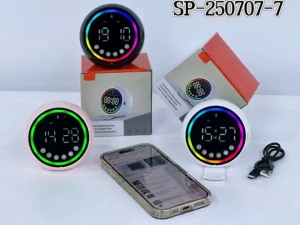 ACTUAL Jam LED Digital Alarm Clock Bluetooth Speaker – Jam Meja Modern dengan Lampu RGB Kalender Suhu Silent Mode