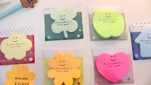 30 sheets Creative Candy Color Notes Cute Cartoon Special-shaped Office Message Sticker Cute Cartoon Note Sticker Wholesale