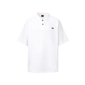 GTRG Trendy American Polo Neck Short Sleeve T-Shirt Heavyweight 300g High Color Retention Cotton for Men Summer Casual Wear