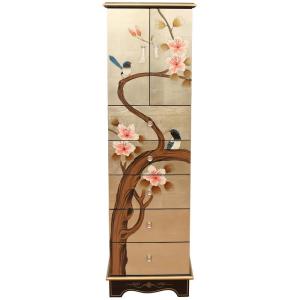 Chest of Drawers Locker Living Room Chest of Drawers New Chinese Style Five-Bucket Cabinet Solid Wood Drawer with Door Storage Side Cabinet Decorative Cabinet