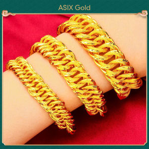 ASIX GOLD Ladies 12/15/19mm COCO Bracelet Gold 916 Wristband 24K Bangkok Gold Fashion Korea Bracelet Jewelry Gifts