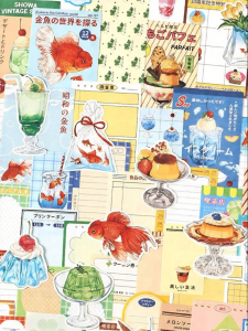 Showa Era Vintage Stickers Japanese Food Goldfish Ice Flakes