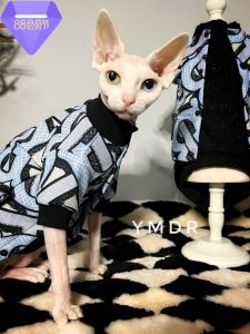 YMDR Sphinx Hairless Cat German Cat Clothes Pure Cotton Cool Black L Heart Vest Elegant Mesh Outerwear Cat Pet Apparel