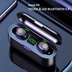 🎧【Ready stock】FREE Shipping+COD🎧 Bluetooth Earphones Fingerprint Touch Control And LED Bluetooth Headset U Shape Light F9-8L Earbuds Extra Bass Sound Wireless Earphones