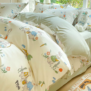 Pure Cotton Duvet Cover Single Double Quad Student Dormitory Bedding Set Three Four Seasons Comforter Cover Sheet Pillowcase