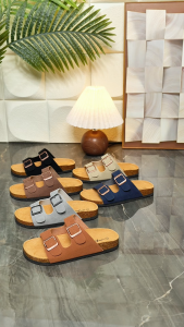 lightboom.ph #bk-01Two Double Strap Cork Sandals Good Quality Comfortable to use For Men and Women
