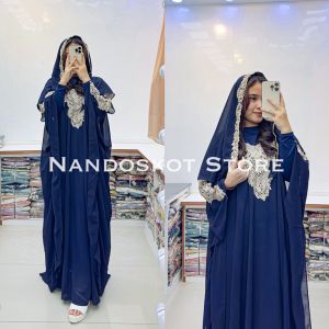 Kaftan Bordir Mewah Bahan Full Ceruty Desain Modern Untuk Lebaran Pesta & Acara Resmi