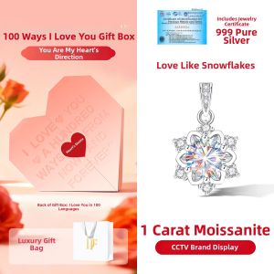 East Beauty | Moissanite Snowflake Pendant 999 Silver
