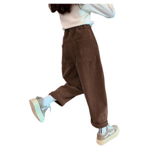 Quần Nhung Kẻ Lót Lông Cừu Cho Bé Gái Mùa Đông Quần Dài Thường Ngày Dày Dặn Thoải Mái Cho Trẻ Em Mặc Vui Vẻ