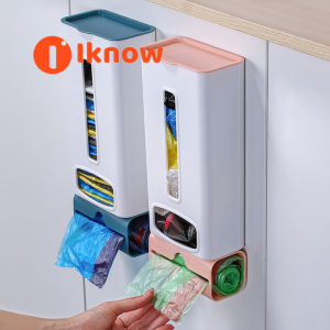 I know 1pcs New home life wall hanging kitchen garbage bag storage rack kitchen bathroom plastic bag Nordic style shoe cover storage box Roll Paper dispensers Holder box