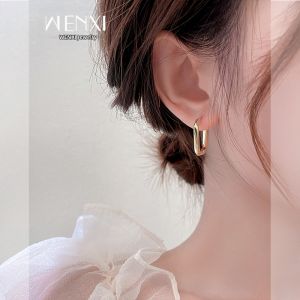 WENXI | Minimalist Geometric Square Plain Hoop Earrings