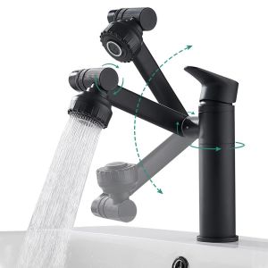 Vòi lavabo xoay 360 độ vòi trục khuỷ tiện lợi vòi lavabo rửa tay nóng lạnh