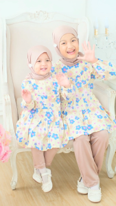 Seline One Set - One Set Anak Perempuan Bahan Katun Adem - Oneset Muslim Anak Perempuan Usia 1 - 10 Tahun