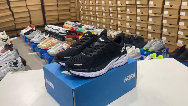 รองเท้าHOKA - สีดำขาว✅รองเท้าวิ่ง รองเท้าลำลอง รองเท้าหน้ากว้าง สินค้าทางร้านถ่ายรูปจากสินค้าจริง