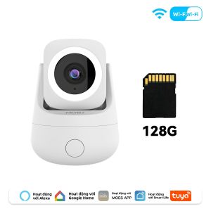 Camera An Ninh Trong Nhà MOES 3MP HD 360 Độ °   Tầm Nhìn Toàn Cảnh Điều Khiển Bằng Ứng Dụng Tuya Tương Thích Với Alexa & Google Home Để Giám Sát Trẻ Em Và Vật Nuôi Tại Nhà