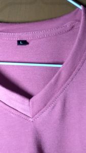 KAOS CEWE POLOS V-NECK PENDEK / KAOS POLOS DEWASA / KAOS OBLONG POLOS BB 50-60 KG