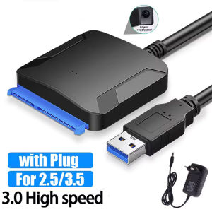 USB 3.0 to SATA Cable SATA III Hard Drive Adapter Converter for 2.5" 3.5" SSD HDD Hard Drive Disk with 12V/2A Power Adapter